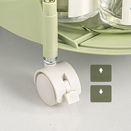 Ins Style 4-Drawer Storage Rolling Cart, Transparent Rolling Utility Cart Snacks Cart Drinks Trolley Mobile Shelving Unit Shelf With Universal Wheels (Cream Color) #TOP4