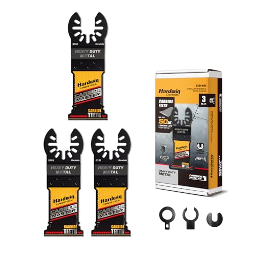 HARDWIN 3-Pack Carbide Oscillating Blade Set for Hard Metal Bolts & Screws