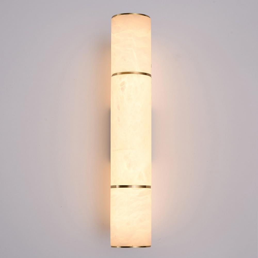 JISHUBO LED Light Source Cylindrical Alabaster Wall Light, Nordic Minimalist Style Wall Lamp, Hardwired Indoor Wall Sconce, Living Room Corridor Porch Wall Mounted Lighting Fixtures