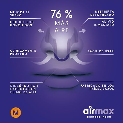 Miniatura 3 de Airmax - Dilatador Nasal Eficaz Para Los Ronquidos Y La Congestión Nasal - 1x De Tamaño Mediano - Dispositivo Médico Recomendado Por Los Médicos