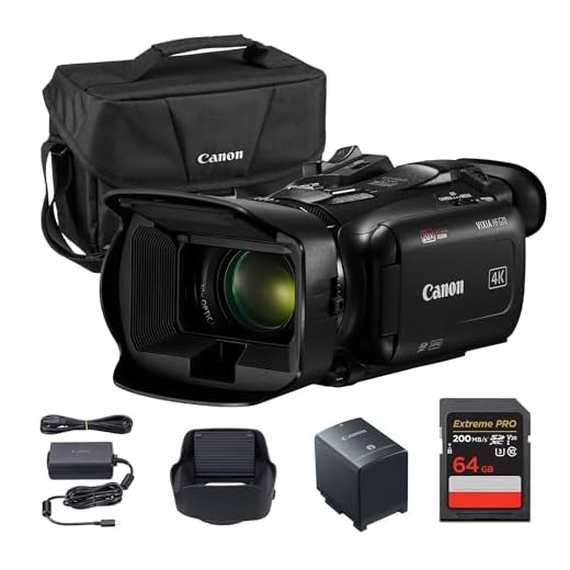 Canon VIXIA HF G70 4K Camcorder – UHD Video Camera with 20x Optical Zoom, 1/2.3" CMOS Sensor, Dual SD Slots & HDMI Output (5734C002) Shoulder Bag + 64GB Memory Card