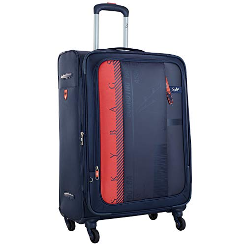 Image of Skybags Polyester Softsided Check-in Luggage 70.5 Cm Polyester Soft 4 Spinner Suitcase (Navy Blue, Stairw71Nbl)
