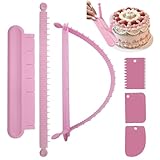 ZenithAura 2 Piezas Regla de Arco para Pastel Volteable Creador de Estilo de Pastel Decoración Escala Graduada Marcador Divisor Juego para Medir y Decorar Postres Herrami