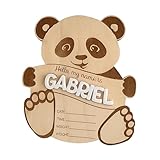 Custom Panda Bear Baby Announcement Sign, Personalized Baby Name Sign, Wood Birth Stat, Baby Sign for Hospital, Photography Photo Prop, Shower Gift, Bear Nursery Sign