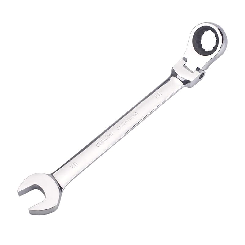 Chave Combinada Métrica 25 mm FLZOSPER com Cabeça Flexível, Catraca de 72 Dentes e Encaixe Estriado