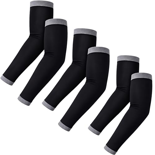 Image of PulGos UV Protection Arm Sleeves with Thumb Holes, Nylon Sun Protection Hand Cover for Running and Cycling, Unisex