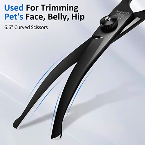 Image of Dog Grooming Scissors Kit with Safety Round Tips, GLADOG Professional 5 in 1 Grooming Scissors for Dogs
