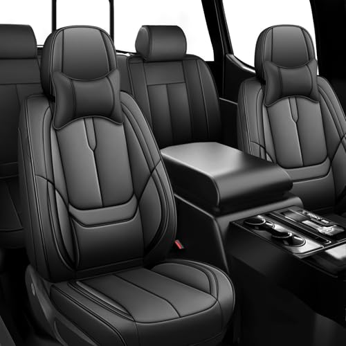 Image of Seat Covers for Chevy Silverado 1500 2007-2026 (Classic Black Luxury 5 Set)