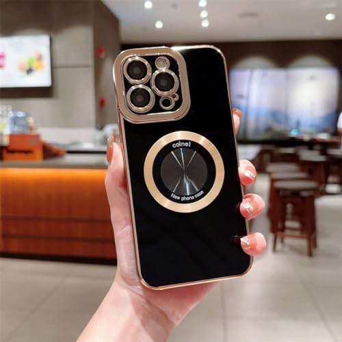 Étui magnétique pour iPhone 12 Pro Max avec protection verre d'objectif