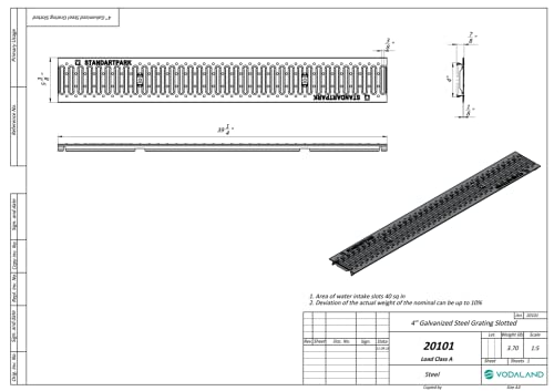 Image of Vodaland - 4 inch Galvanized Stamped Steel Grate