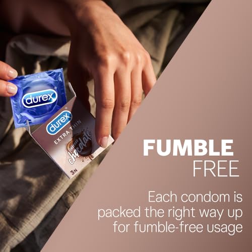 Image of Durex Extra Thin Intense Chocolate Flavoured Condoms For Men - 3s