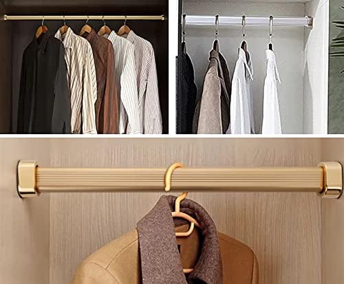Heavy Duty 2.4mm Metal Closet Rod - 18in Wall Mount Clothes Bar for Bedroom, Bathroom, or Boutique - Modern Wardrobe Pole for Hanging Clothes & Organizing Cabinets