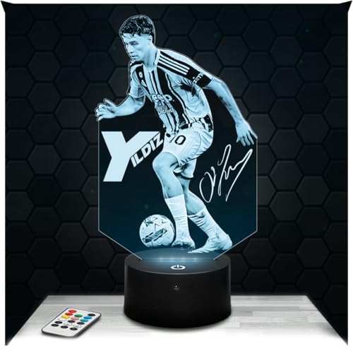 Lampephoto.fr - Lampada 3D Kenan Yildiz Calciatore Juv. Internazionale Turco, Luce Notturna Tattile Led Calcio, Effetto Ologramma 3D, Idea Regalo calcio Natale Compleanno Ragazzo o Ragazza TOP