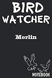 Bird Watcher Merlin Notebook: Birder or Ornithology Journal Lined 120 Pages size 6” x 9”