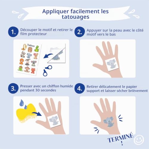 AVERY Zweckform 56751 Lot de 14 tatouages temporaires pour enfants (tatouages temporaires dragon, tatouages pour enfants, tatouages imperméables, autocollants pour anniversaire d'enfant, petit cadeau, – vue 4