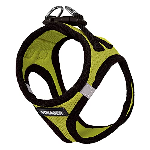 Image of Best Pet Supplies Voyager Step-in Air Dog Harness - All Weather Mesh Step in Vest Harness for Small and Medium Dogs Lime Green Base, XXXS (Chest: 10-11.5 inch)