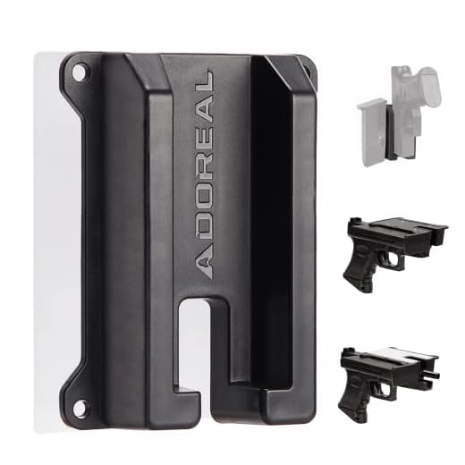 Adoreal Magnetic Gun Mount, Hole Free Gun Holster for Home or Office, Side Magazine Magnetic Suction Concealed Gun Magnet for Pistol in Wall, Desk