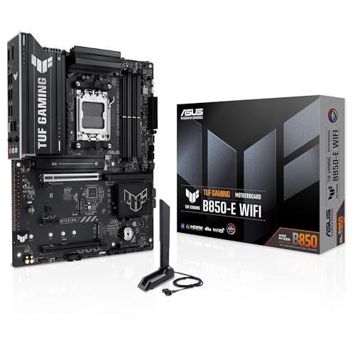 ASUS TUF Gaming B850-E WiFi - Placa Base AMD B850 ATX, 8+2+1 DrMOS, DDR5, PCIe 5.0, Ranuras M.2, Wi-Fi 6E, 2,5Gb Ethernet, DisplayPort, HDMI, USB Tipo-C, BIOS Flashback, Aura Sync
