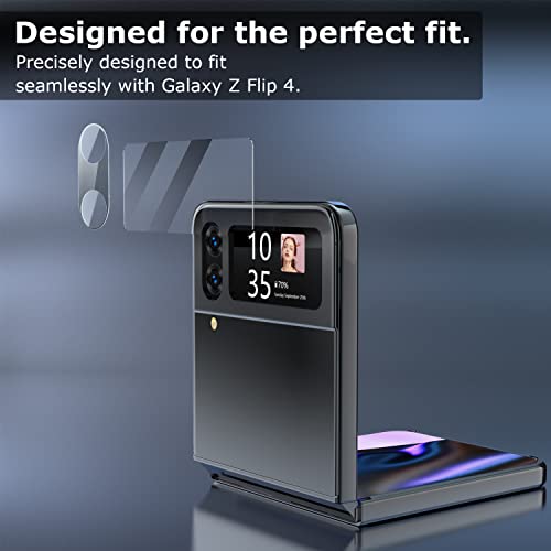 Watache Galaxy Z Flip 4 Screen Protector, 2 Inner Screen Flexible Film + Camera Lens Cover + Back Screen Protector For Samsung Galaxy Z Flip 4 5G, Hd Bubble Free, Anti Scratch, Clear #TOP4