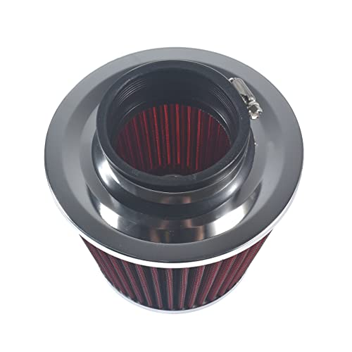 Pinkhatcat Red 3 Inch 76Mm Performance High Flow Cold Air Intake Cone Replacement Dry Air Filter thumb #3
