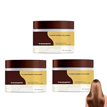 Collagen Hair Treatment Mask for Dry Damaged Hair,Deep Repair Conditioning Essence with Argan Oil & Keratin,Control for All Hair 3Pcs