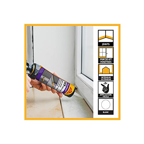 Kit SIKA pose fenêtre Mousse polyuréthanne - Mastic silicone 300ml - Pistolet manuel pour cartouche