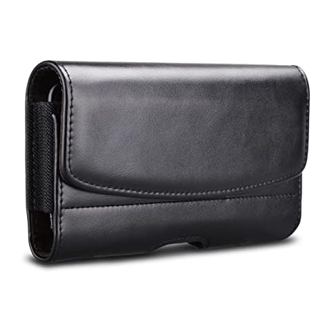 Tiflook Phone Holster for Moto G Stylus 5G G Power G Play 2024 G Pure G Fast G7 Power Optimo Maxx E One 5G Ace PU Leather Cell Phone Pouch Carrying Case with Belt Clip Belt Loop Card Holder, Black Cover