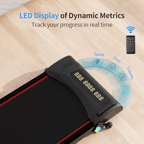 Home Treadmill - 2-in-1 Walking Pad, 1-6 km/h Speed, Low Noise, 3 Screen LED Display, App Control, Compact Design for Office & Home Use, with Remote Control - Image 5