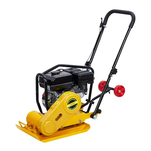 7HP Plate Compactor, Soil Compactor Machine Concrete Tools, 212CC Gas Engine& a Compaction Force of 4200 Lbs, Plate Jumping Jack Tamper, Operates At 5600 VPM, for Asphalt and Paver Landscaping Tasks