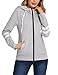 Irevial Giacca da Donna con Cappuccio Casual Felpe Cotone Cappotto Leggero con Cerniera Intera per Primavera Autunno Inverno, Grigio Chiaro, XXL