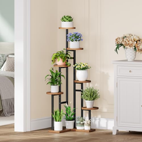 HOOBRO 7-stufiger Pflanzenständer, 120 cm hoch, Blumenständer für Innenräume, rundes Pflanzenregal, Blumenhocker… – Ansicht 7