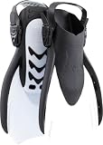 CRESSI dal 1946 - Star Fins - Pinne Compatte Regolabili con Potente Pala Ventilata e Comoda Scarpetta a Tallone Aperto ideali per Nuoto Snorkeling Viaggi - Nero/Bianco - L/XL_EU 44/48 - Adulti