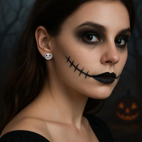 Blingsoul Mare Night Horror Skull Earrings - Before Christmas Skellington Crystal Pave Jewelry2