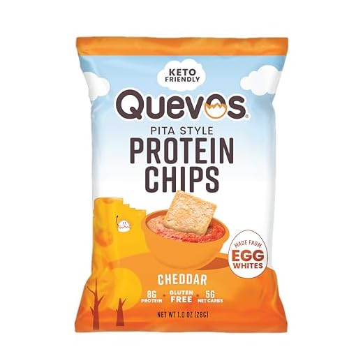 Quevos Egg White Chips - The Original Low Carb Egg Crisps, Crunchy Flavorful Protein & High Fiber Snacks, Keto Snacks, Diabetic & Atkins Friendly, Gluten Free, Protein Crisp, Low Carb Chips - Cheddar, 1 Oz (Pack of 12)