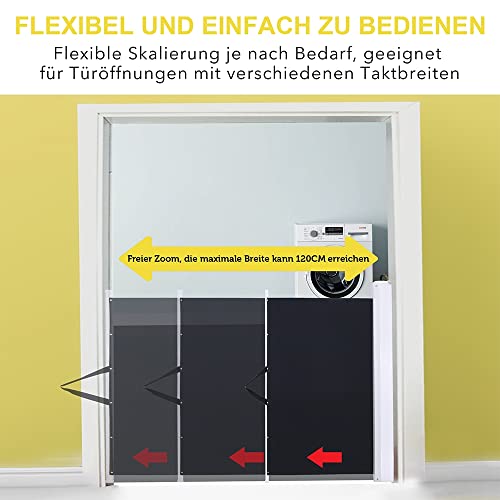 Melko Türschutzgitter Treppenschutzgitter Absperrgitter - ver. Farben - Ausziehbar - für Kinder Hunde Babys Welpen und andere Haustiere - Einrollbar Treppengitter Hundebarrieren Treppenschutzrollo