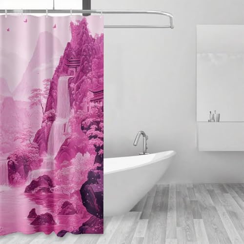 Rideau de douche automne imperméable 150x180 avec ourlet lesté