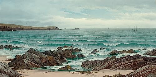 Peinture sur toile de littoral nordique SERENDIPITP 60x90cm pour décoration de chambre