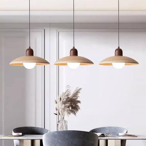 Zestaw 2 nowoczesnych lamp wiszących o zmiennej intensywności z gniazdem G9, regulowana wysokość (30 cm), wykończenie orzechowe, idealne do salonu, kuchni, na centralną wyspę lub przedpokój.