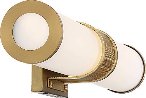 Nuvo 62/1602 Caper Led Vanity Brushed Brass With Frosted Lens, Gold #TOP2