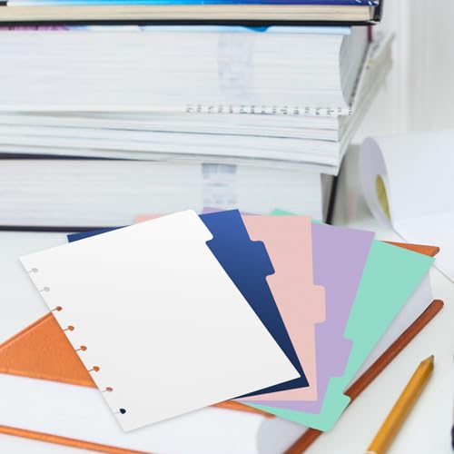 Intercalaires à 5 onglets de taille junior 14x21,6 cm pour cahiers et notes de réunion