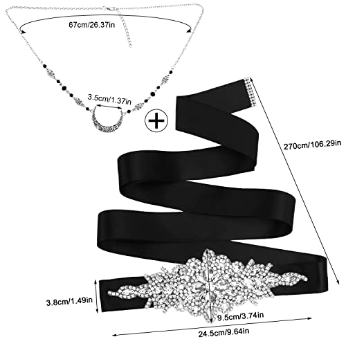 Cofashion Women Dress Belts, Rhinestone Belts For Dresses, Bridal Belts Rhinestone Wedding Dress Belt Satin Ribbon Sashes For Dresses Bridesmaid Dresses Accessories For Party-Black #TOP5