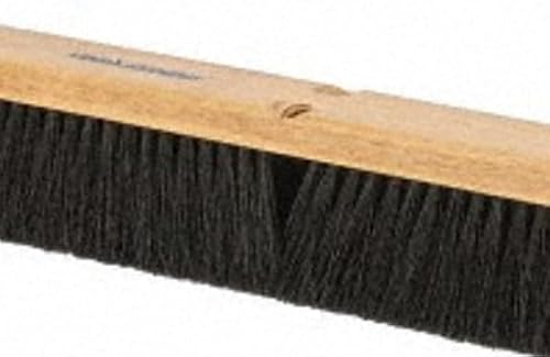 PRO SOURCE 24\" Push Broom Head: Poly Bristles, Threaded Wood Block - Thumbnail 3