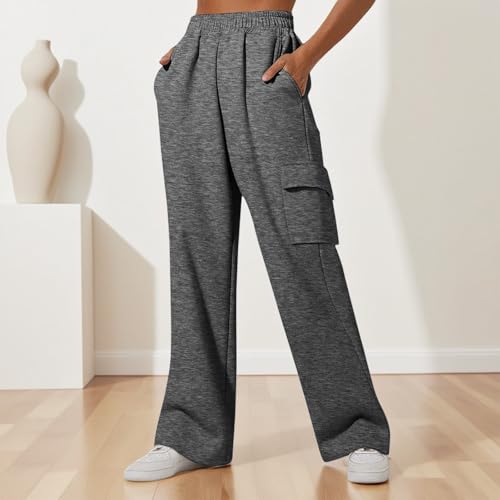 Women's High Waist Loose Sports Pants with Pocket Comfortable High Waist Jogging Trousers Casual Warm up Pants4
