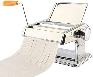 Dekaim Pasta Maker Machine, 3IN1 Handmade Stainless Steel Manual Roller Pasta Maker, Adjustable Thickness Settings Sturdy Noodles Cutter for Spaghetti, Fettuccini, Lasagna or Dumpling Skins