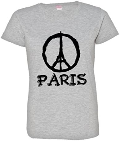 Womens Paris France Eiffel Tower Jean Jullian Design Peace Soft-Style Fashion Tee - Heather (XXL)