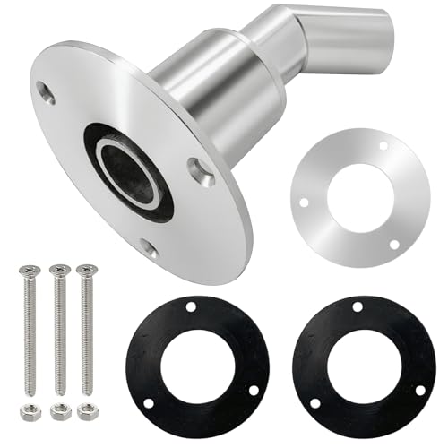 Infreecs Thru Hull Exhaust Skin, 24mm Diesel Heater Exhaust Tube Pipe Socket Hardware, 316 Stainless Steel Thru Hull Exhaust Fittings for RV Diesel Parking Heaters Car Truck Boat