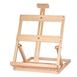Falling in Art H-Frame Table Top Easel for Painting, Adjustable Beechwood Desktop Easel, Portable Canvas Stand for Adults, Beginners and Artists