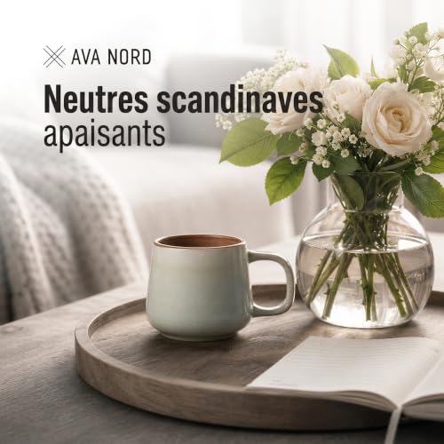 Ava Nord Grès Tasses à Café en Céramique | Lot de 4 | 1...