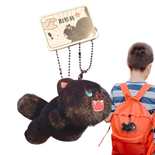 Ciondolo portachiavi con animali di peluche, portachiavi in peluche con gatti,Portachiavi con ciondolo a forma di gattino con magnete farcito | Portachiavi con ciondolo Cat Hangs, ornamento con chia