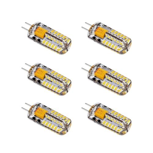 6 �p�b�N G4 LED �R�[���d�� 3W AC DC 12V 140-160LM�A360° �r�[���p�V���R���񒲌��E�H�[���z���C�g�N���[�[�b�g���C�g�p(White)
